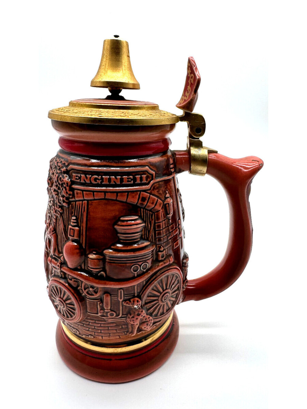1989 Avon Tribute to American Firefighters Stein Bell Lid Brazil #55873